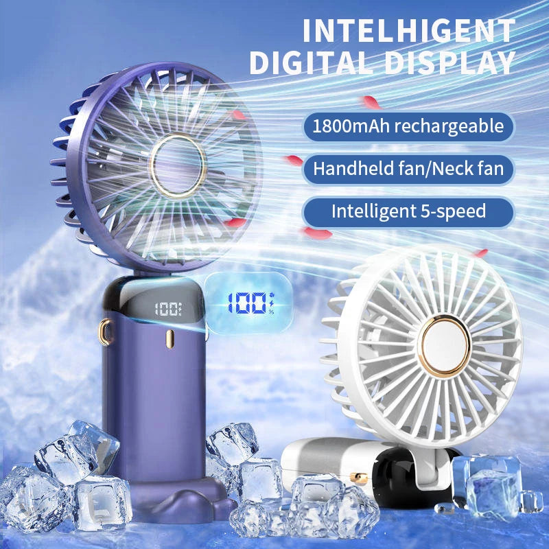 Punjivi mini ventilator s pet brzina i zaslonom