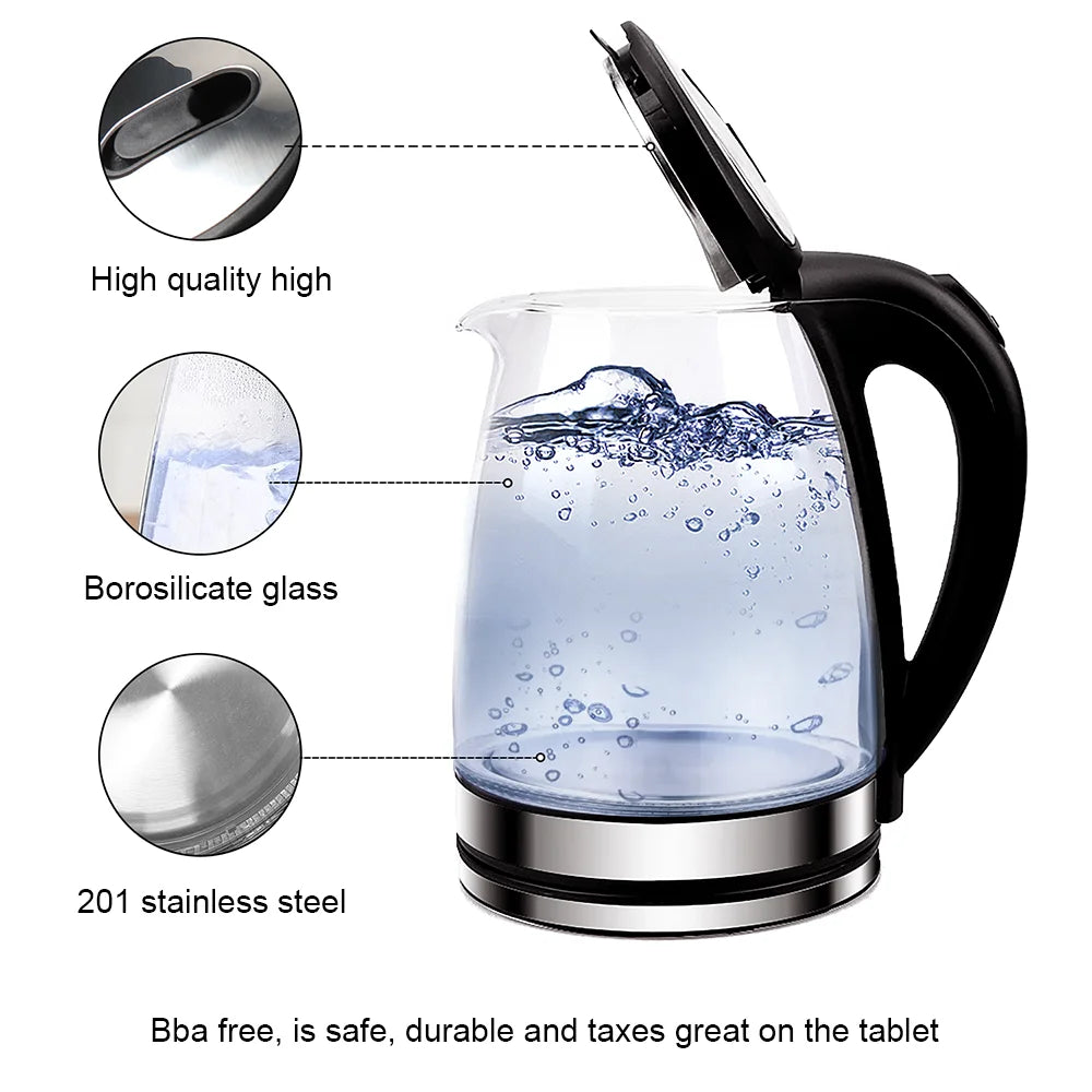 2L Glass Electric Kettle with Fast Heating