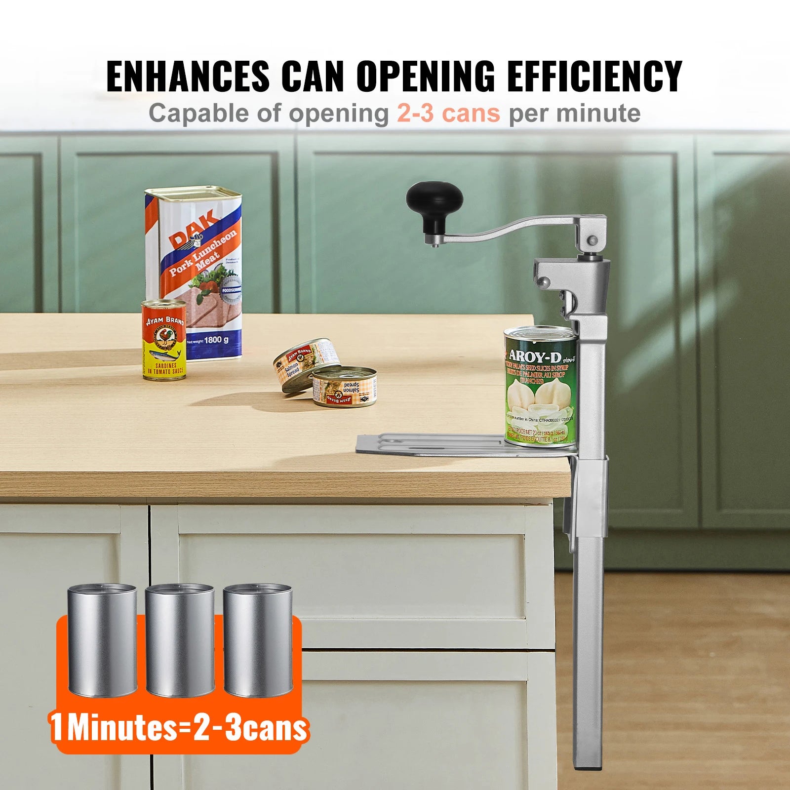 Commercial Manual Can Opener Tabletop Adjustable 11.8–15.75 Inch