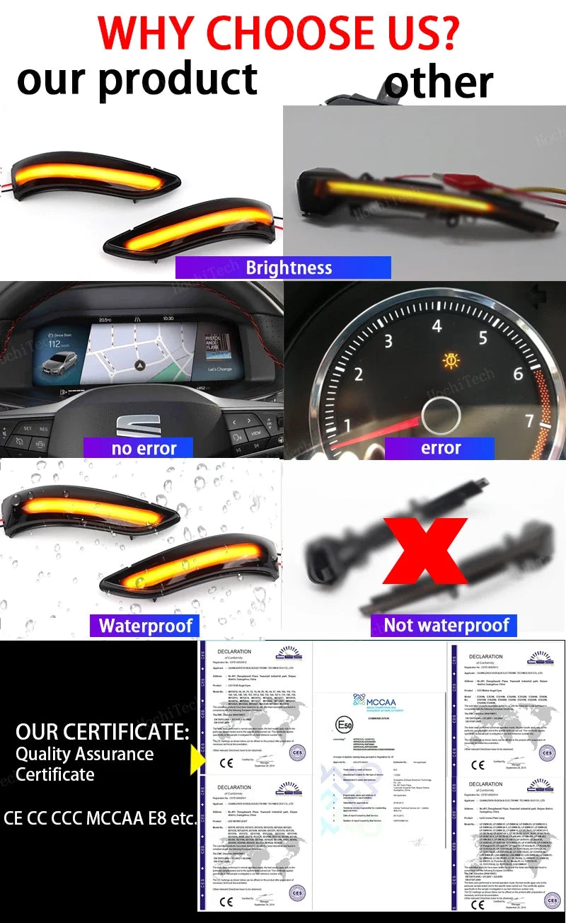Dynamic Side Mirror Turn Signal Lights for A-Class W169 & B-Class W245 (2004-2008)