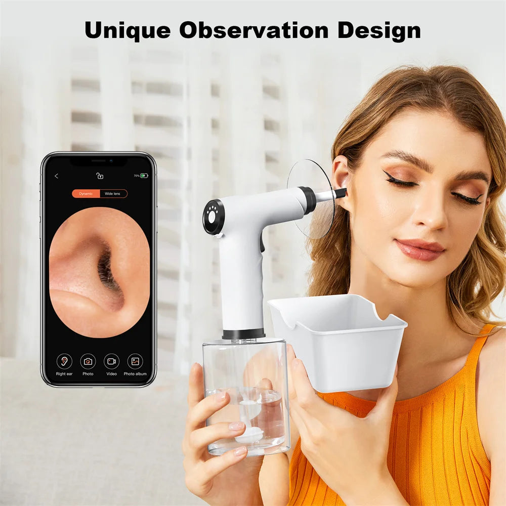 Electric Ear Wax Removal Kit with Soft Spray Safe and Effective Ear Cleaner with 4 Pressure Settings for Ear Wax Irrigation Tool 