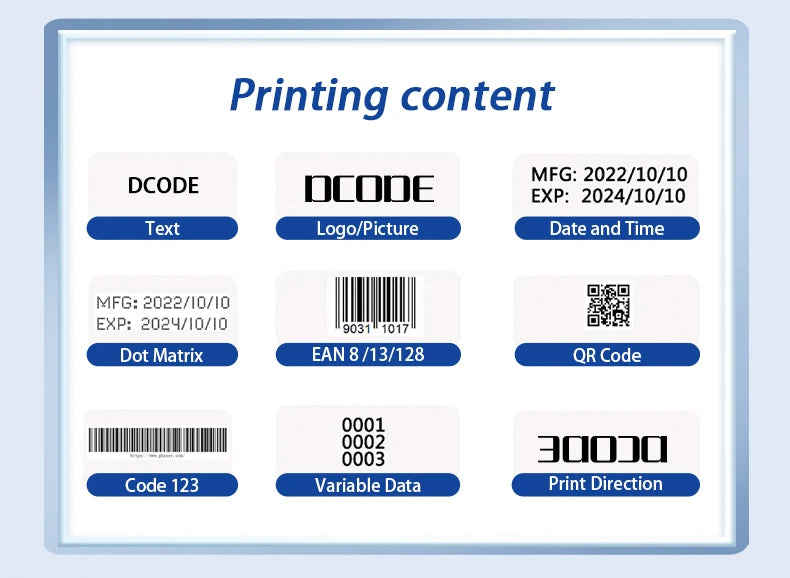 Håndholdt Inkjet-printer til QR-koder, stregkoder, datoer og logoer