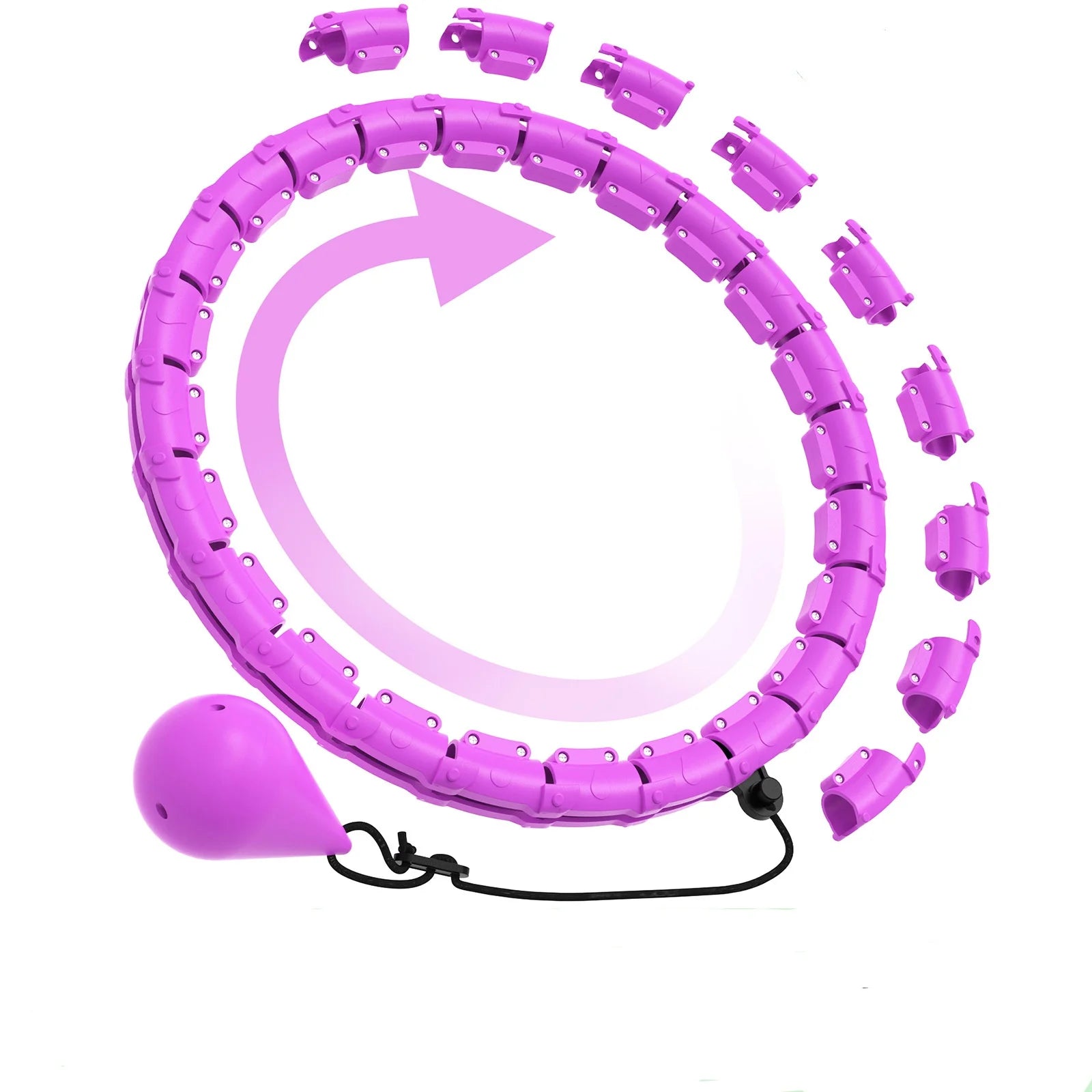 Adjustable 24-Knot Weighted Exercise Hoop for Bodybuilding Weight LossPortable Fitness Circle for Home Gym Use Men Women 