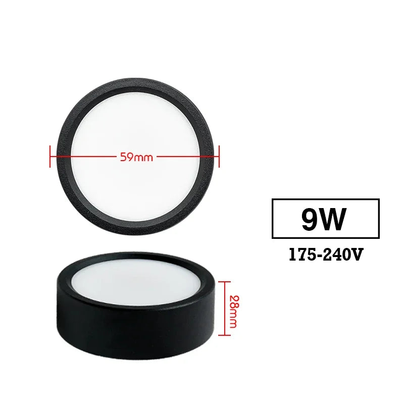 Surface-Mounted LED Ceiling Light, 9W-18W Options