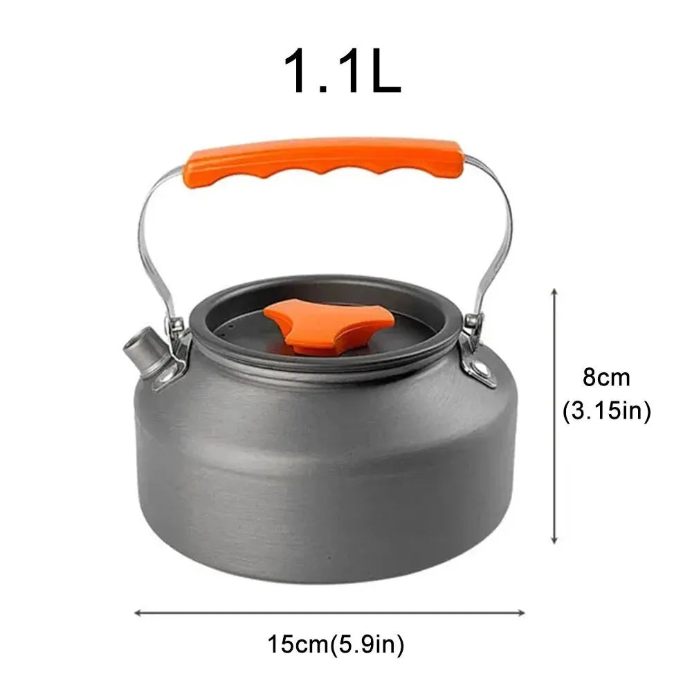Camping Water Kettle Lightweight Aluminium Alloy 1.1L for Outdoor Travel Hiking Picnic