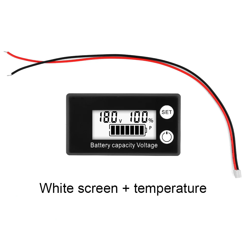 DC8-100V Battery Capacity Indicator LCD Digital Electricity Meter Lead-acid Lithium LiFe PO4 Voltage Tester for Car Motorcycle 