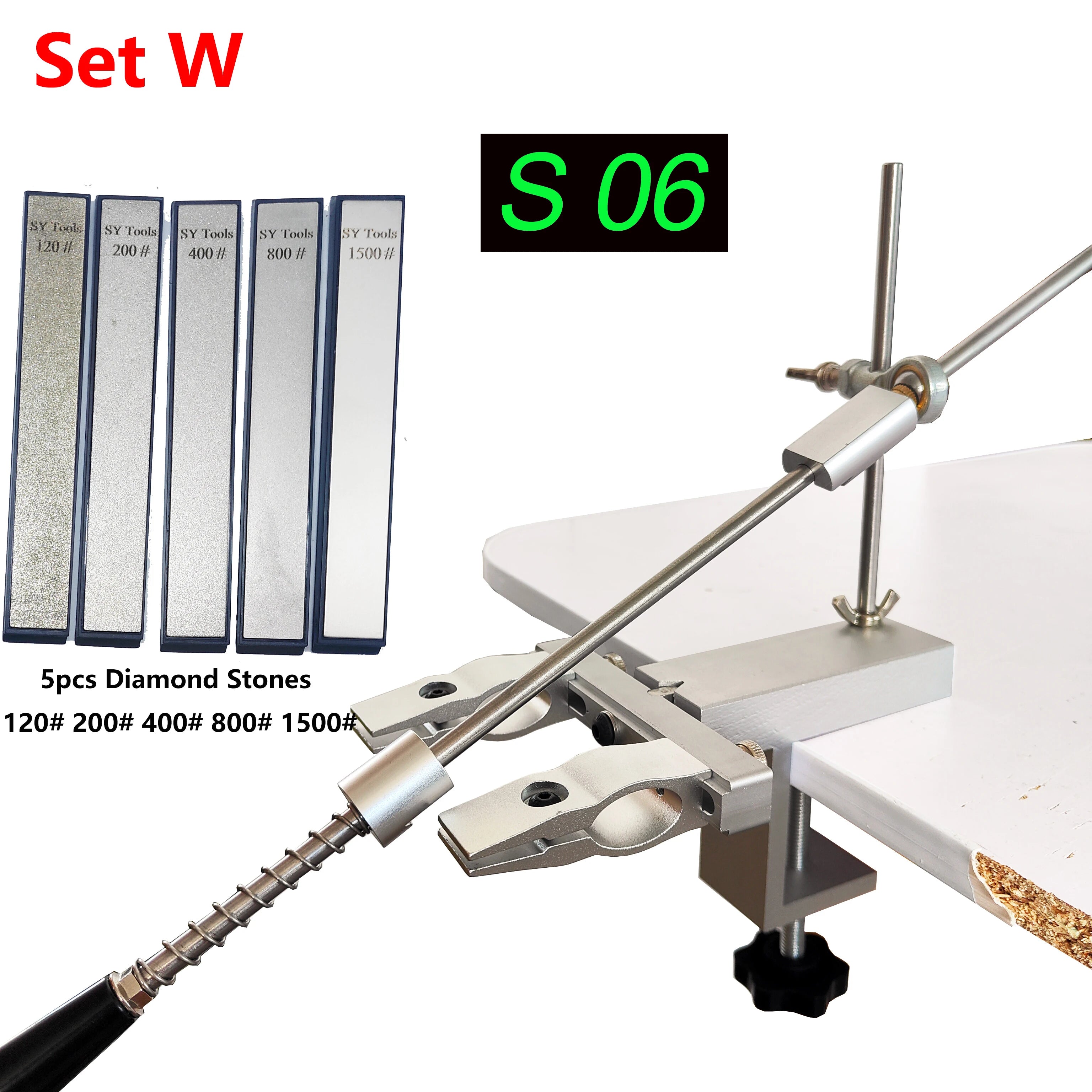 S09 New Design Professional Fixed Angle Apex Knife Sharpener Kitchen Knife tools Knife Sharpening System with diamond stones Set 