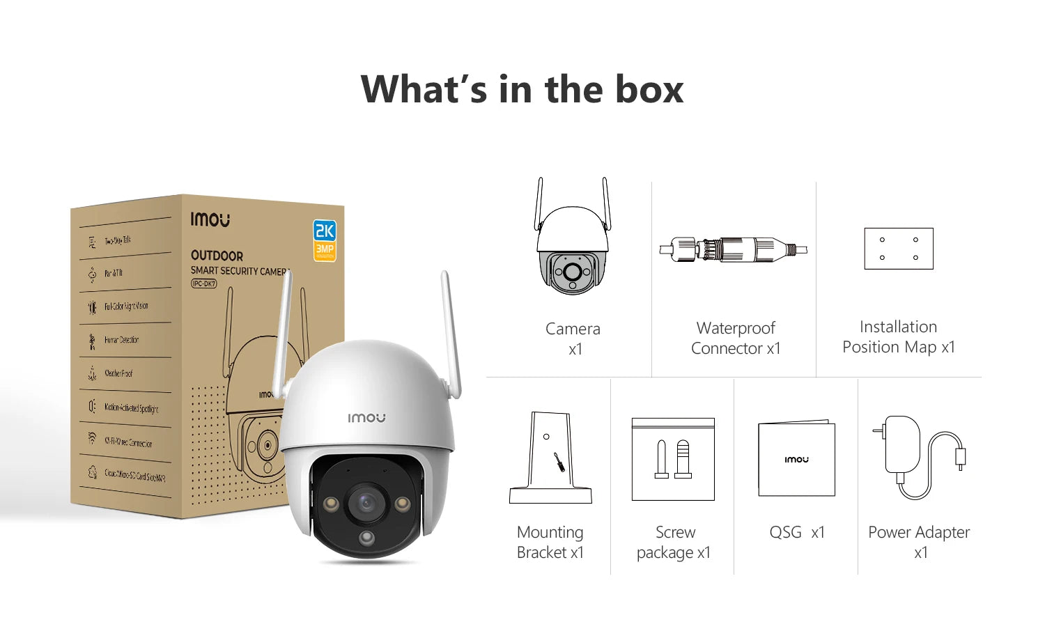 IMOU Outdoor IP66 DK7 3MP Camera Colorful Night Vision Wi-Fi  AI Human Detection Camera Surveillance