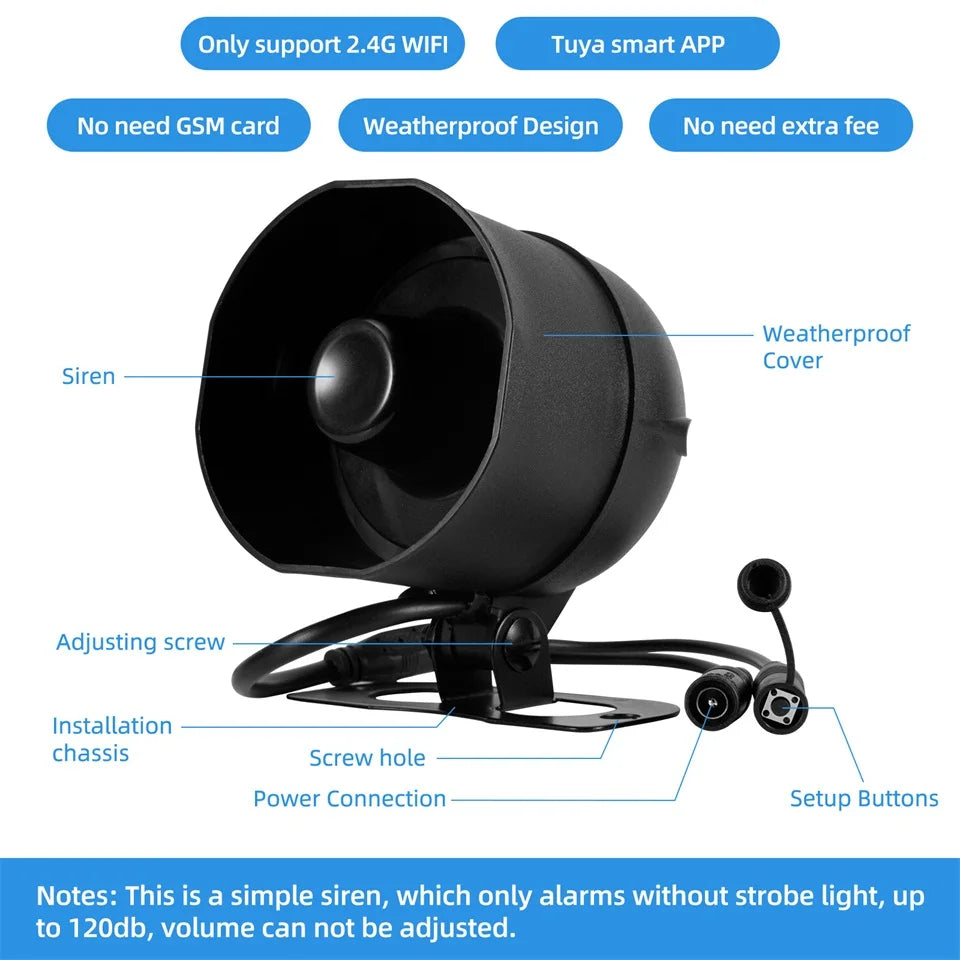Smart WiFi Home Security Alarm System Kit with 120dB Siren