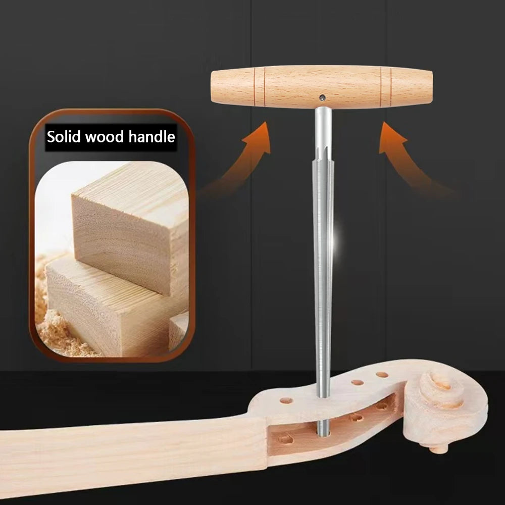  Violin peg hole reamer met houten handvat