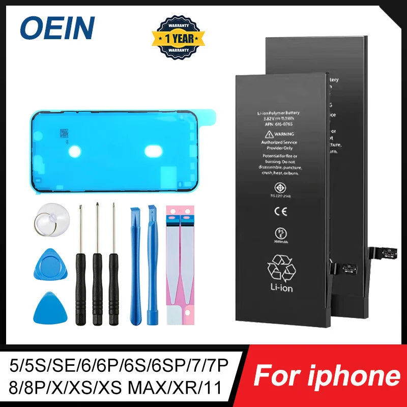 2024 phone Battery For Apple 5 6 S 7 8plus X Xr Xs Max 11 12 Pro 13 14 plus Replacement Bateria For iphone 7 batteries 