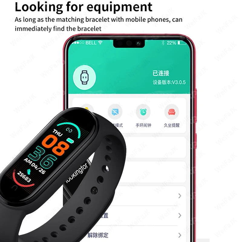 M6 Smart Watch Men Women Fitness Smart Bracelet Sports Band Heart Rate Blood Pressure Monitor Waterproof Multi-function Watches 