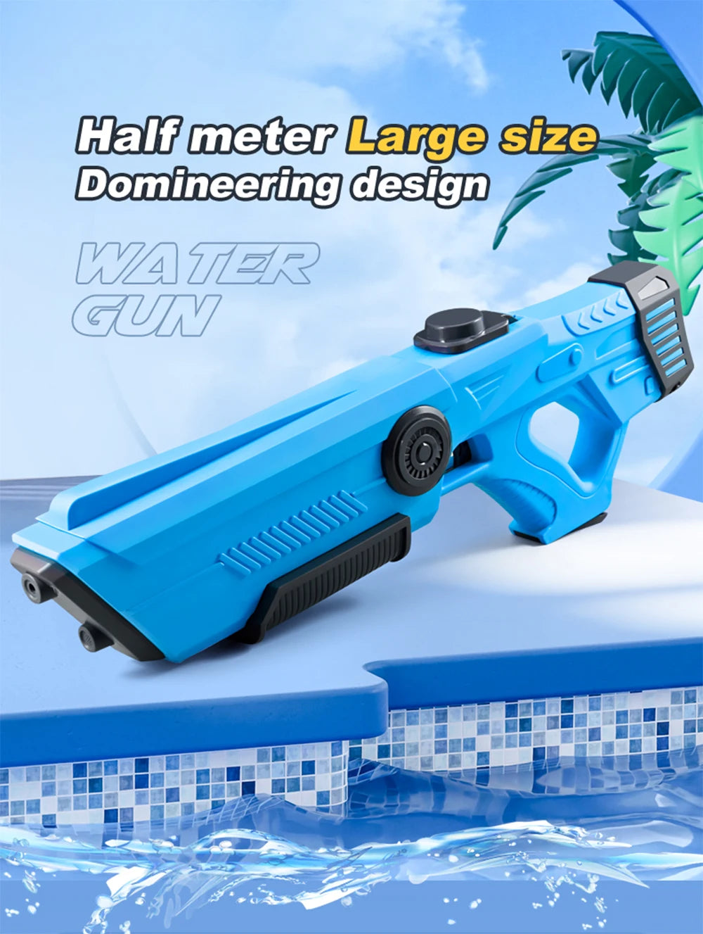 Electric Automatic Water Storage Gun Toys Portable Children Summer Beach Outdoor Fight Fantasy Spray Gun Toys Boy Kid Adult Game 