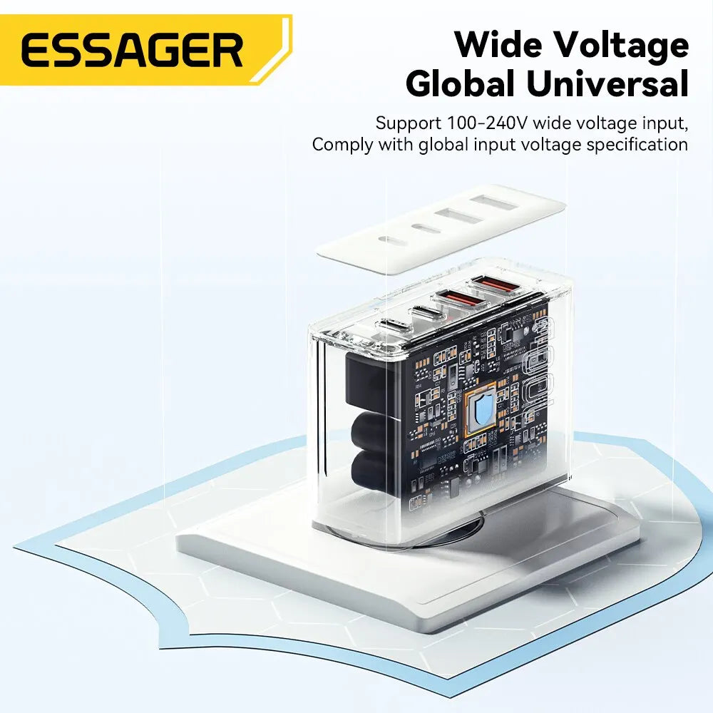 Essager 100W GaN USB Type C Caricabatterie PD QC Quick Charge 4.0 3.0 Type C Ricarica Rapida Per iPhone 14 13 12 Xiaomi Macbook 