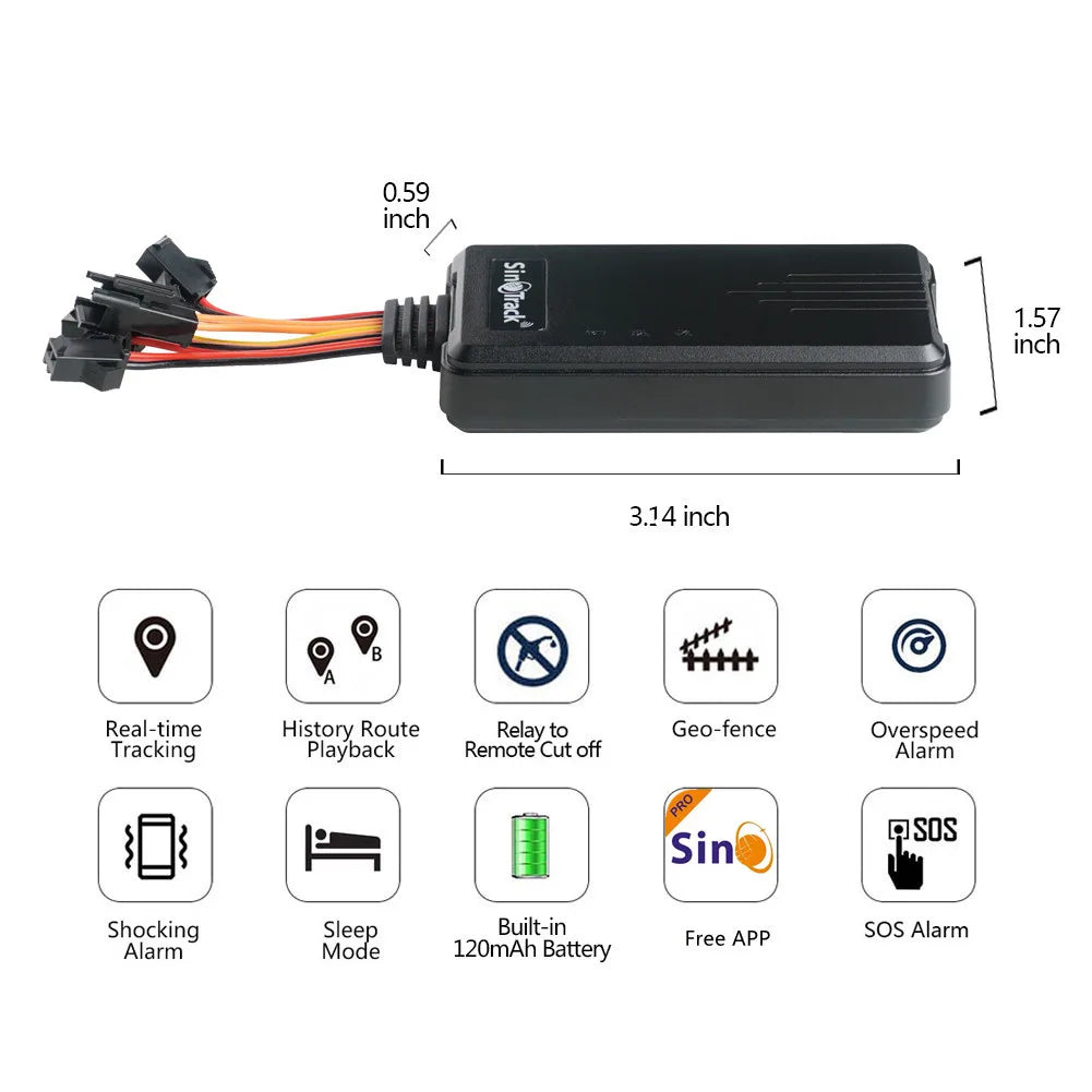 SinoTrack 4G GPS Tracker ST-906L For Car Motorcycle Vehicle Tracking Device With Cut Off Oil Power & Online Tracking Software 