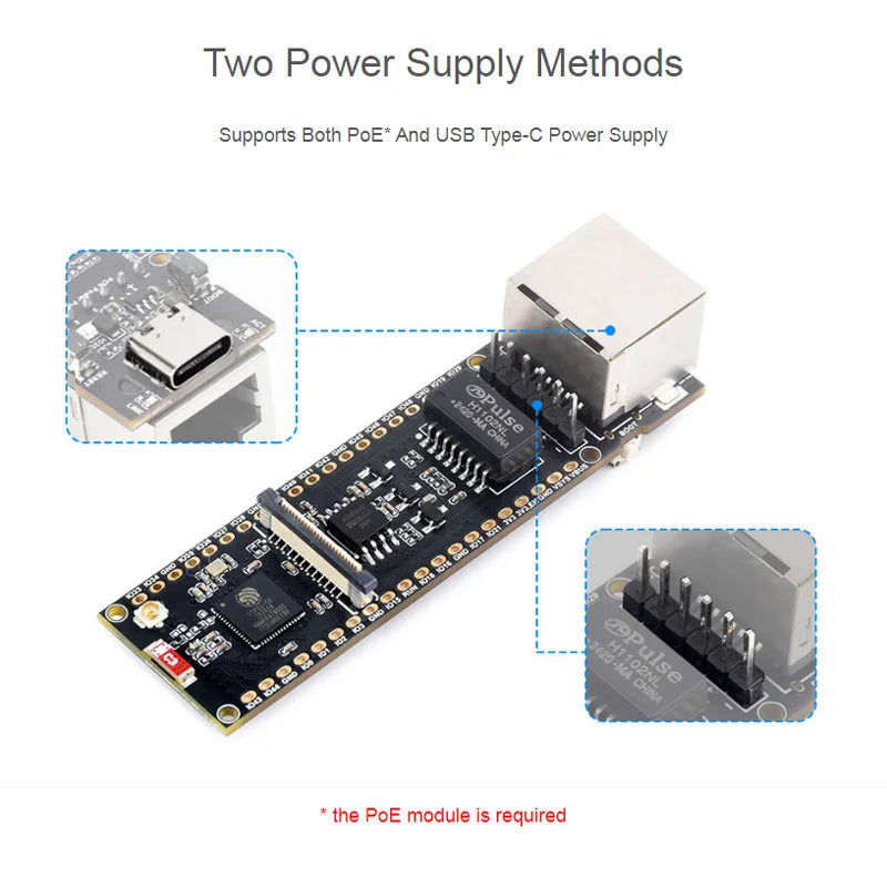 ESP32-S3 Ethernet-ontwikkelbord opties