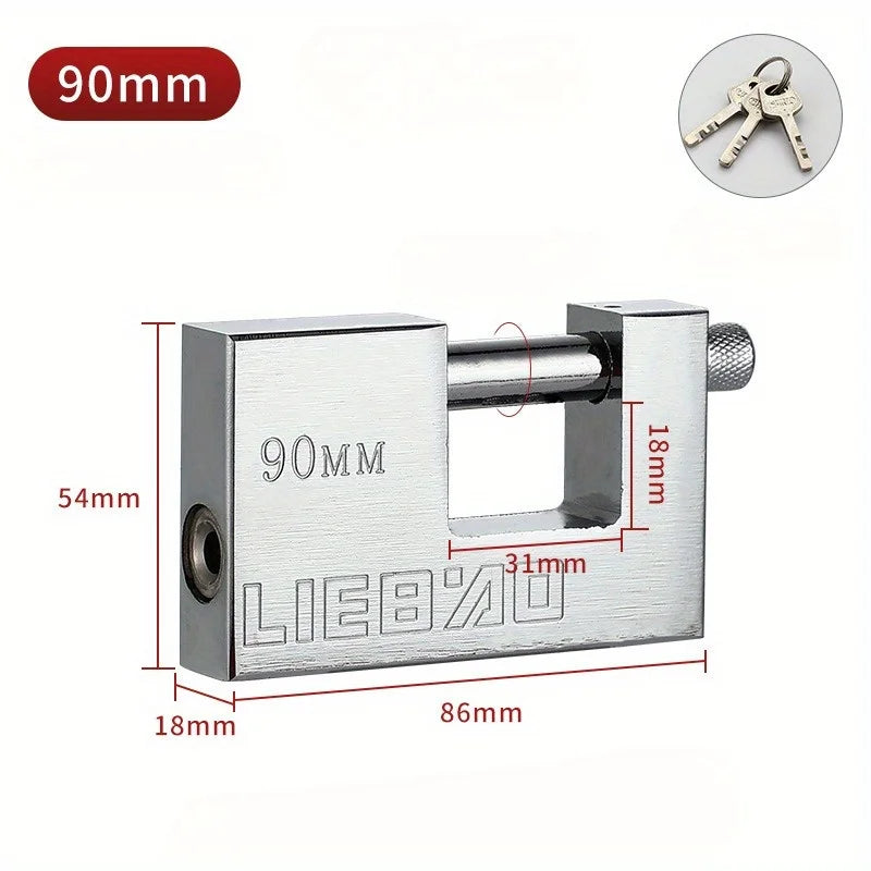 Rectangular Horizontal-Opening Padlock