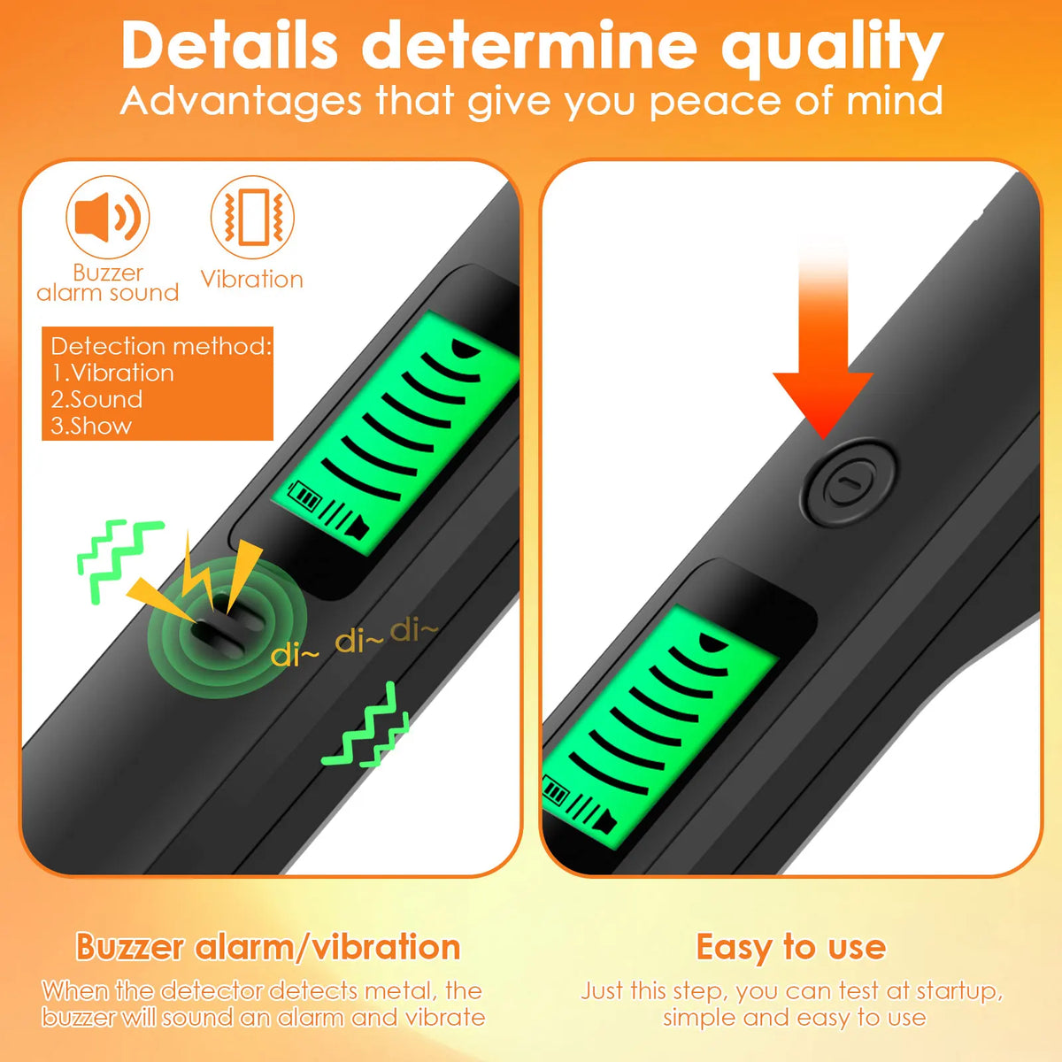 Handheld Metal Detector with Vibration Alerts
