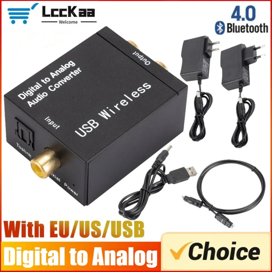 محول صوتي من الإشارات الضوئية والمحورية إلى RCA