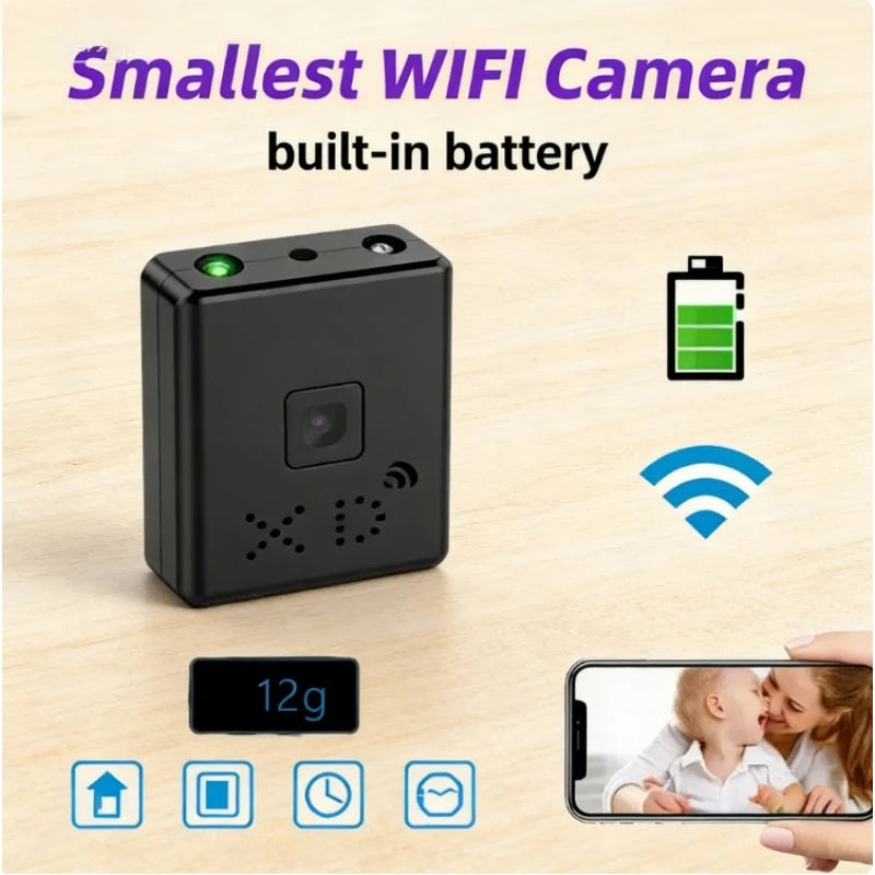 1080P HD Mini Camera WIFI Smart Home Security Protection Smallest Invisible Cam Built-in Battery Night Vision IP Body Cam Espiar