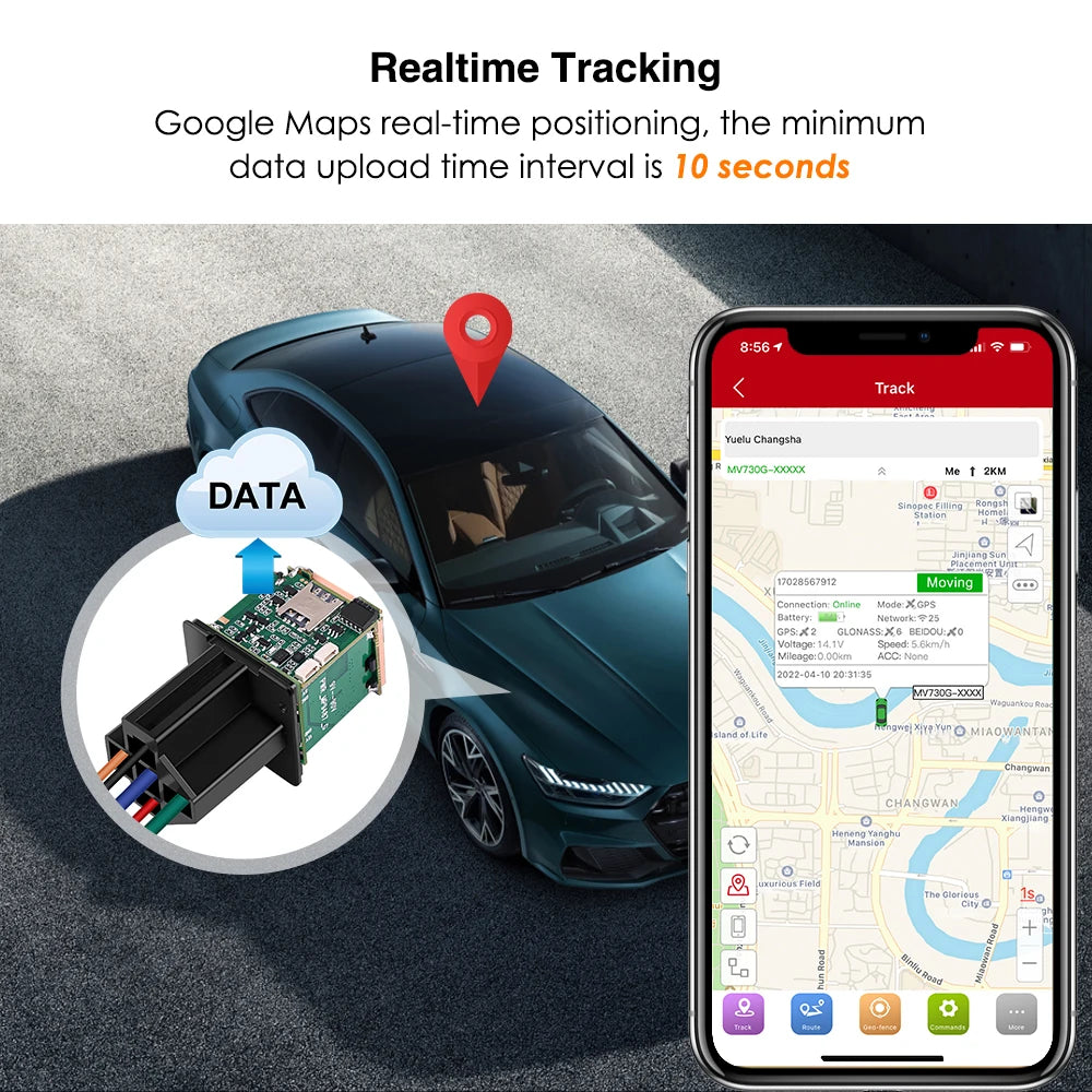 MiCODUS 4G GPS Tracker Auto Sledovací zařízení MV730G Relé GPS Motocykl Řetěz Zastavení Paliv 9-95V Motor Zapnuto Proti krádeži Volná APP