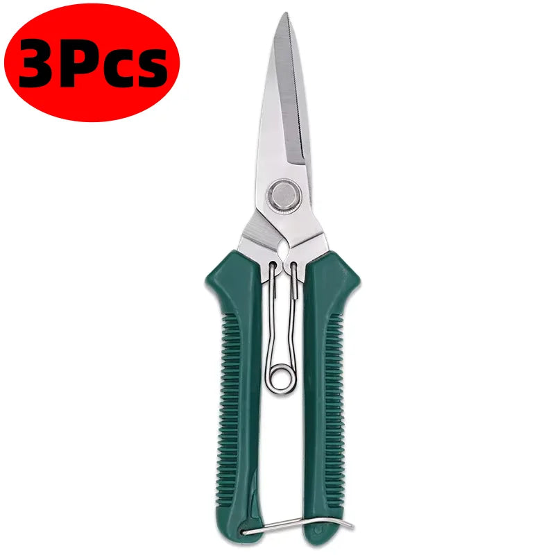 Straight-Blade Garden Scissors, Red or Green, 1–10 Pairs