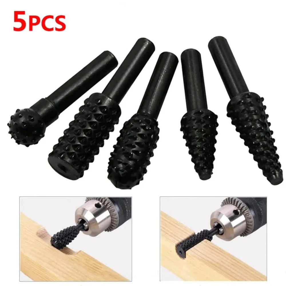 1/4'' 5PCS Drill Bit Set Cutting Tools for Woodworking Knife Wood Carving Tool Carpentry Wood Cutting Tools WorkDrill Bit Set