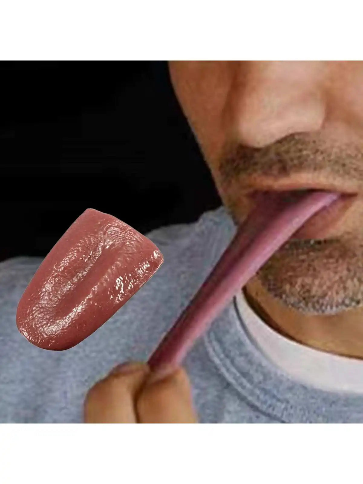 1PC-Hot Horror Funny Tricks Whole Person False Simulation Rubber Tongue Prank Maker Trick Kids Boy Toys Halloween Prank Silicone 