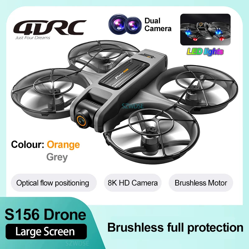 2026 New S156 Quadcopter Aircraft Drone 8K Professional Camera Drone 5G WIFI FPV 4.5 Inch Large Screen Remote Control RC Dron