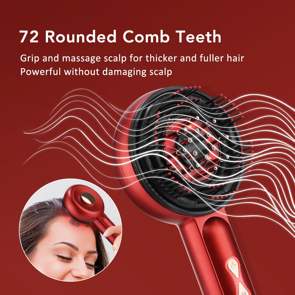 3 Modes Electric Massage Comb Portable Red Light Laser Comb for Hair Follicle Hair Follicles On The Head Essence Oil Applicator 