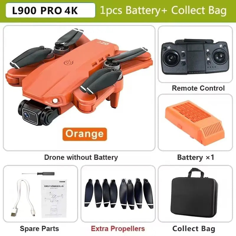 L900 Pro MAX GPS Drone 4K Professional HD Dual Camera 5G Wifi 360° Obstacle Avoidance Brushless Foldable Quadcopter RC Drone Toy 