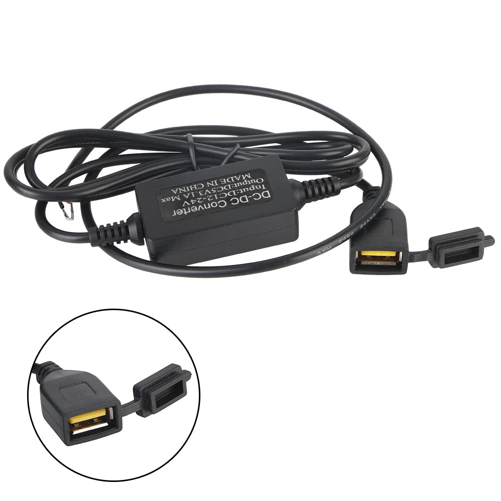 USB-Anschluss, DC-5V-USB-Adapter, USB-Konverter, Ladegerät für Motorradlenker, USB-Steckdose für Motorrad, Stromversorgung für Telefon und GPS