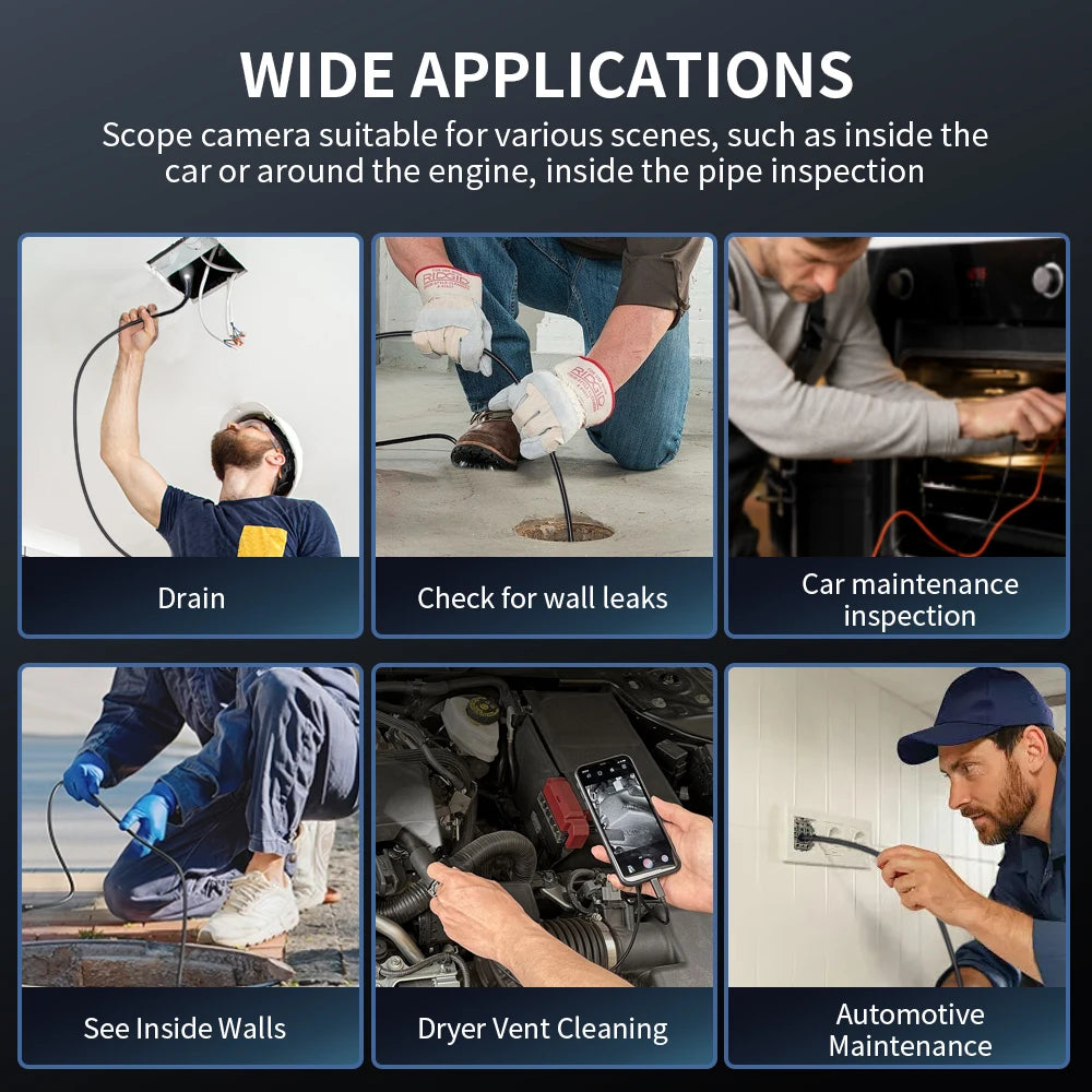 Caméra endoscope Android Type-C 7MM étanche IP67 à 6 LED, bore scope miniature avec 6 DEL