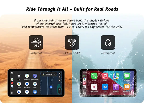 Six-Inch Motorcycle CarPlay and Android Auto Display