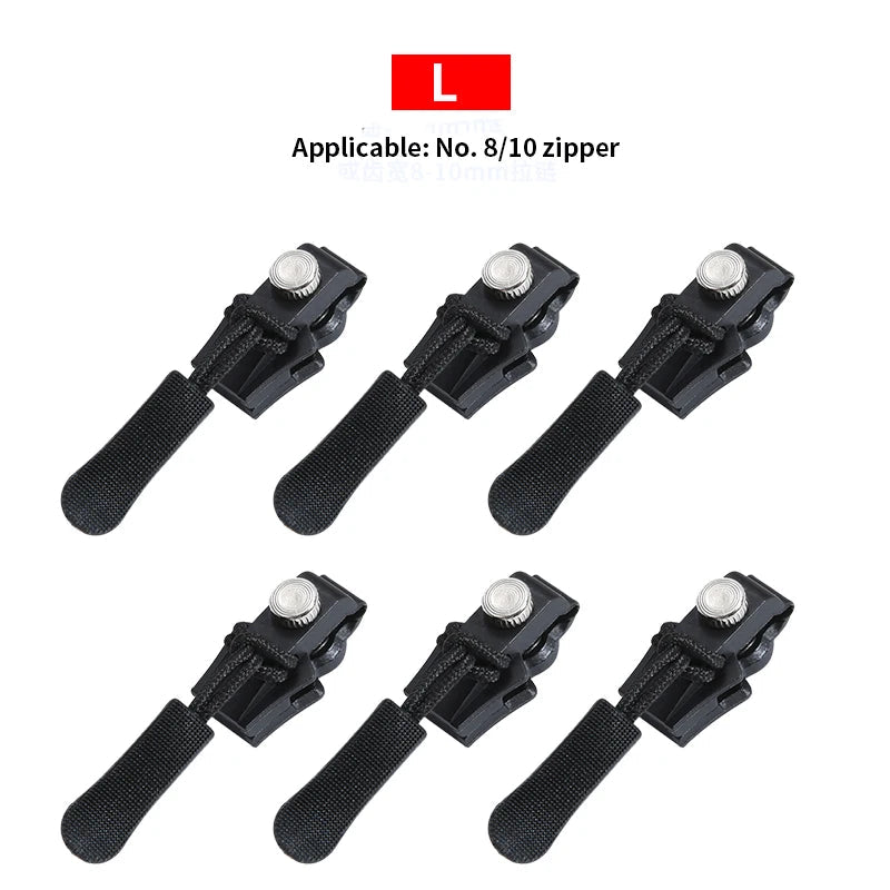 Universal Detachable Metal Zipper Slider Puller Detachable Instant Repair Kit DIY Replacement Lever Locks for Clothing Luggage 