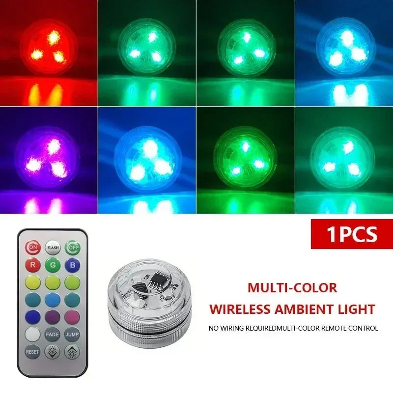 Wireless RGB LED Ambient Light with Remote, IP68 Rated