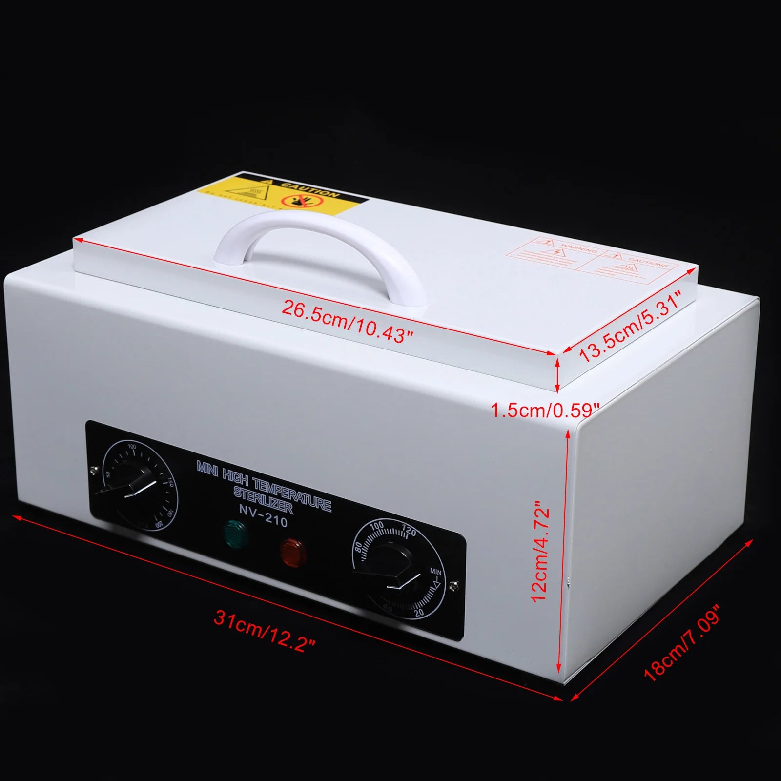 Caja esterilizadora de alta temperatura para herramientas y utensilios con temporizador