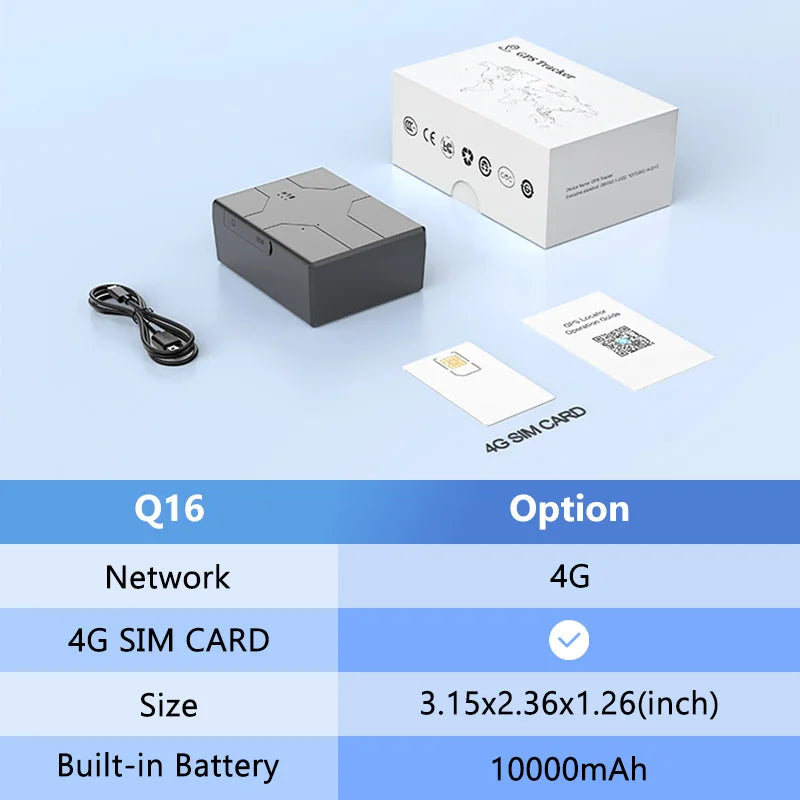 4G 20000/10000 mAh GPS Vehicle Tracker Vibration Geo-Fence Alarm Strong Magnet Long Standby Battery with Free APP