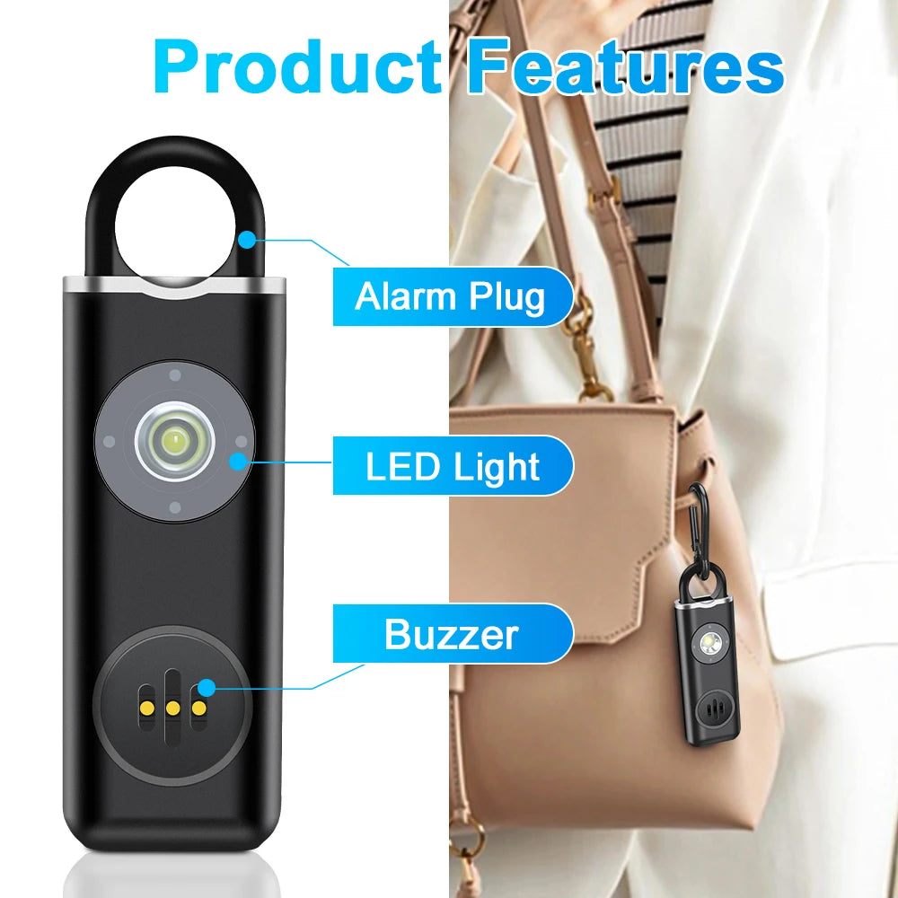 Typ-C aufladbares persönliches Alarmgerät mit LED-Licht