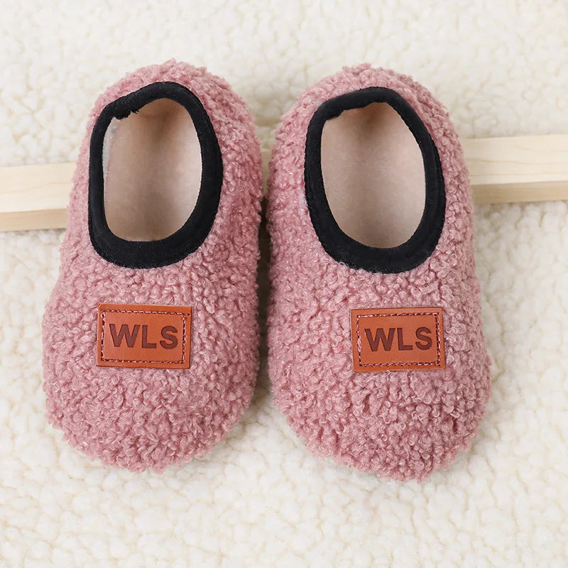 Autumn Winter Baby Slippers with Plush Anti‑Slip Comfort