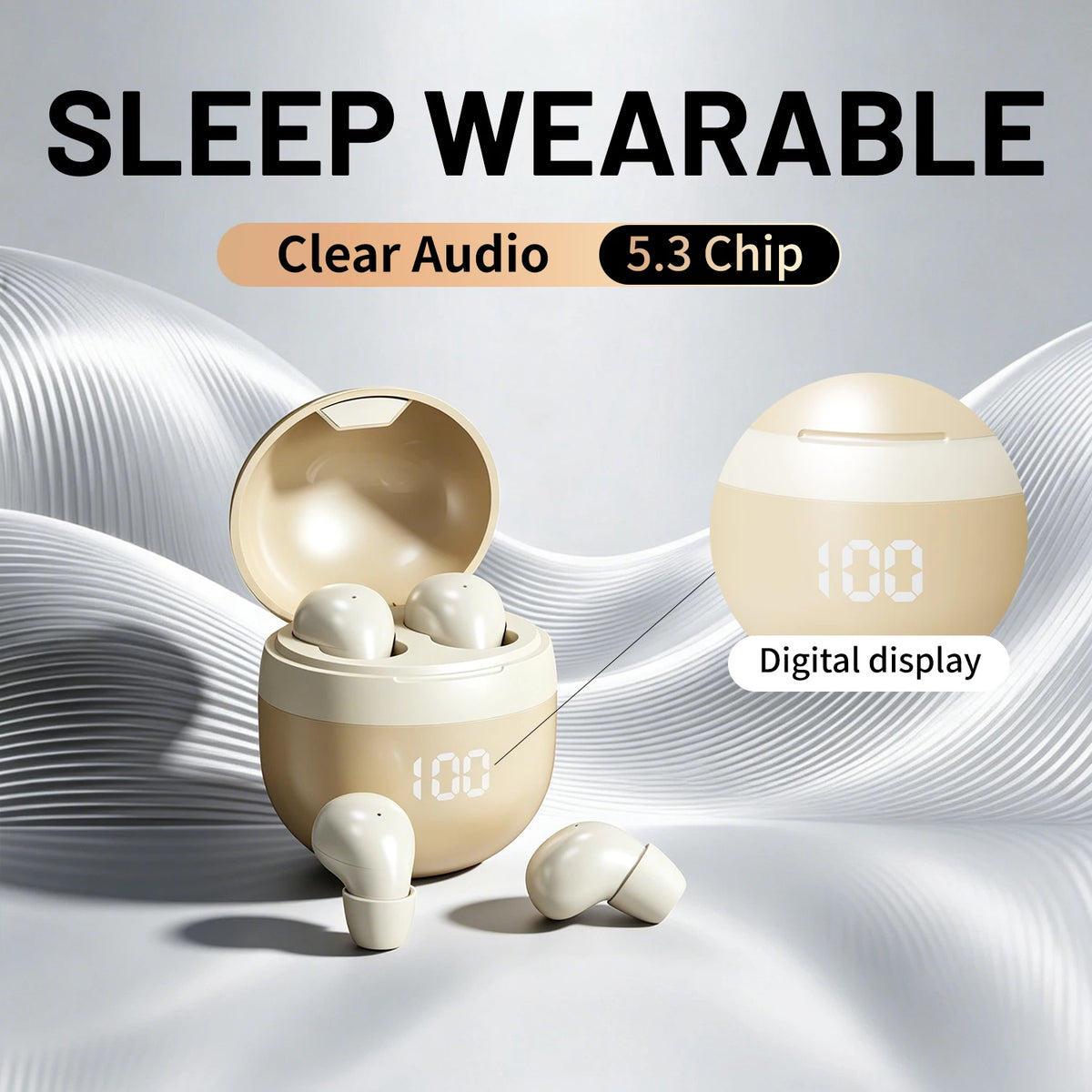 Small Wireless Bluetooth In-Ear Headphones for Sleep and Sports