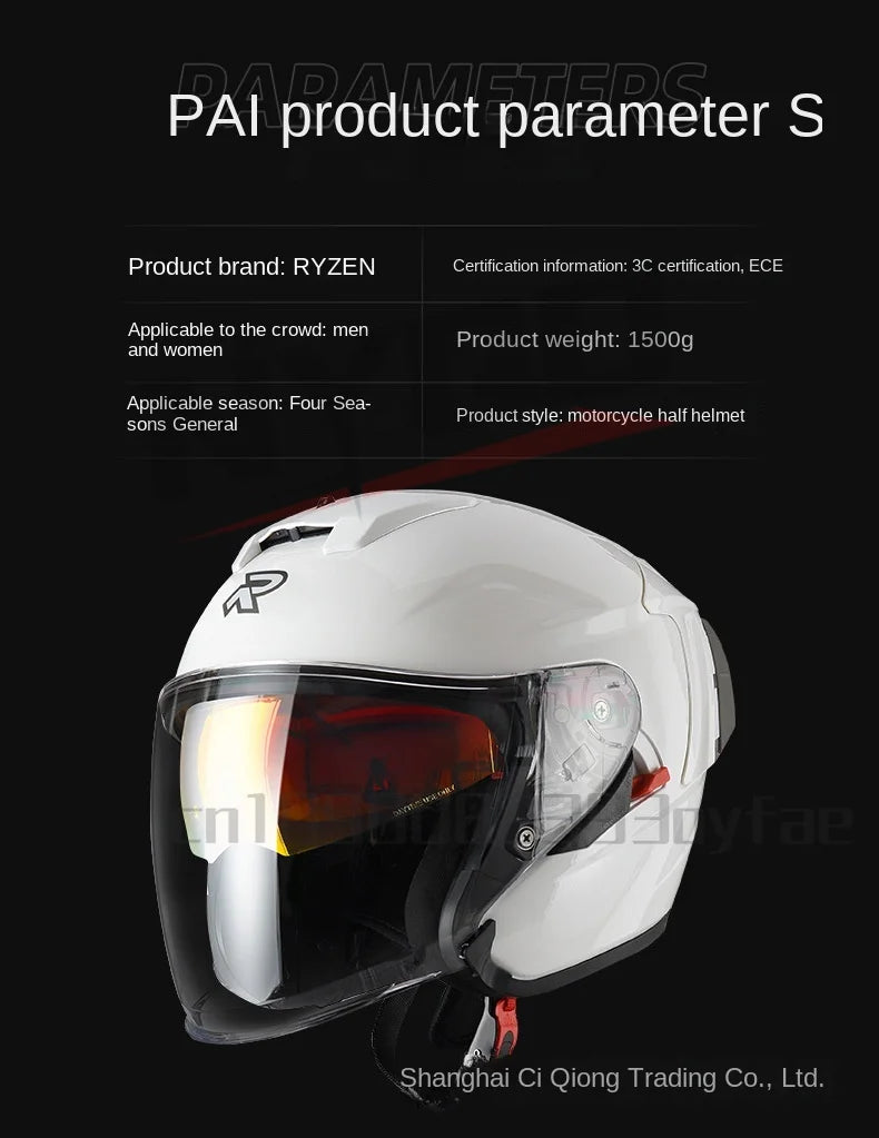 Ryzen RO-5 Unisex Half Motorcycle Helmet