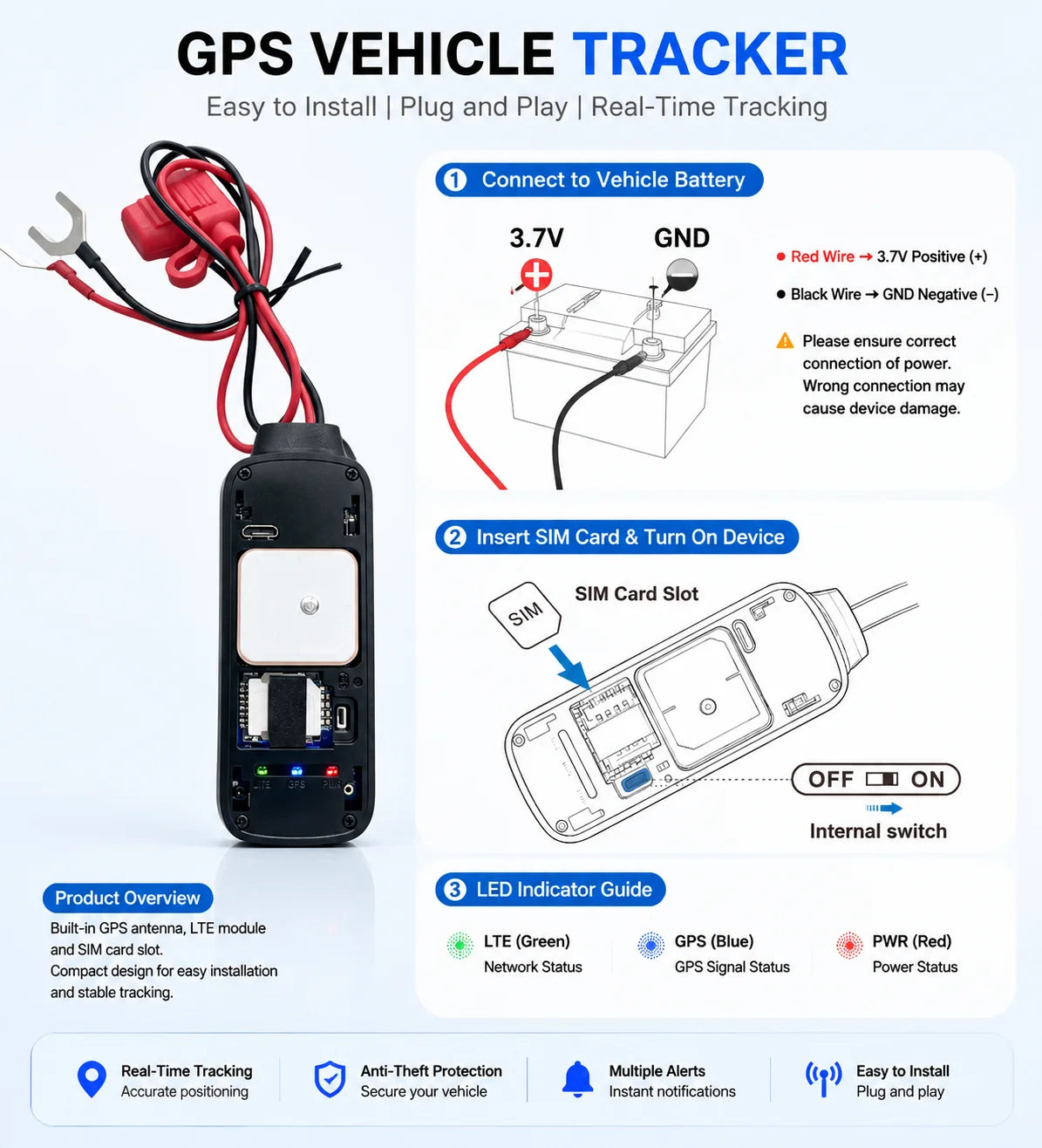 4G Mini Tracker  Waterproof Built-in Battery GPS for Car Vehicle GPS Device Motorcycle with Online Tracking Software