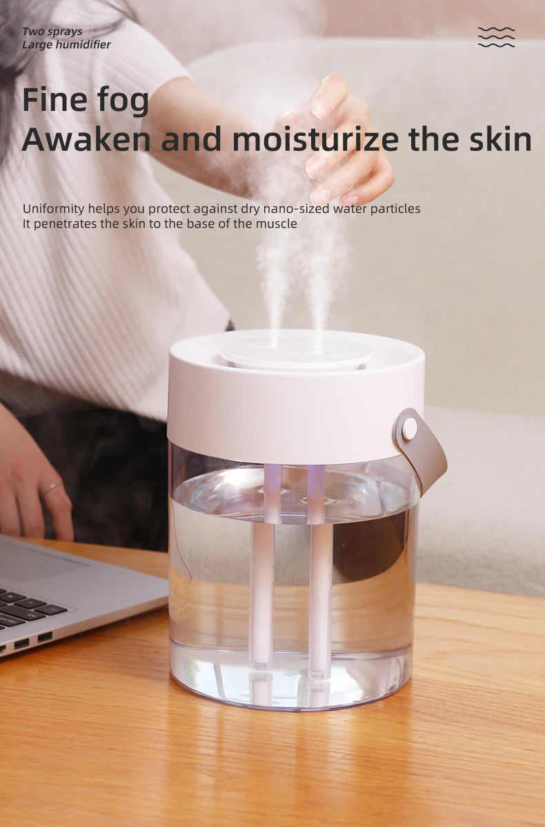 3 L USB Ultrasonic Humidifier with Dual Mist Outlets