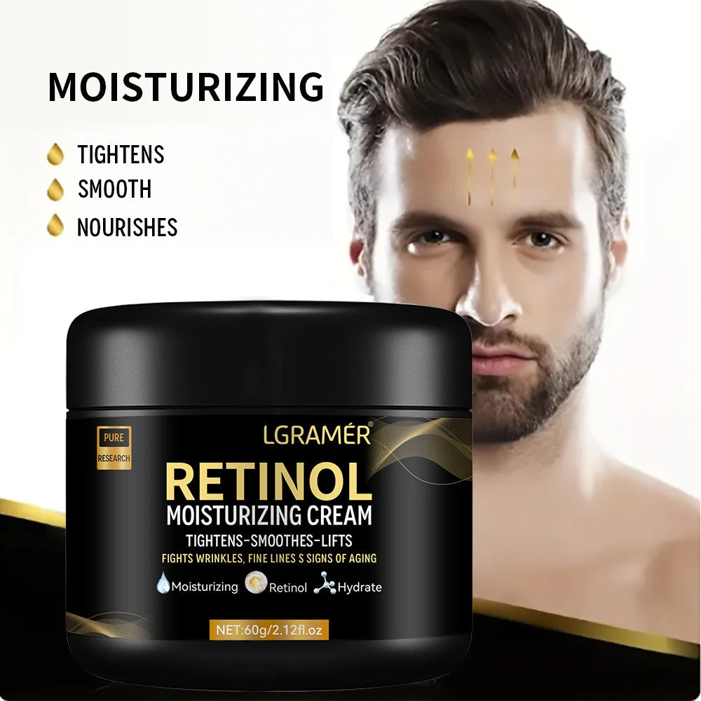 Men's Retinol Face Moisturizer Moisturizing Retinol Cream Anti-Wrinkle Aging Moisturizing Shrink Pores Whitening Smooth Retinol 