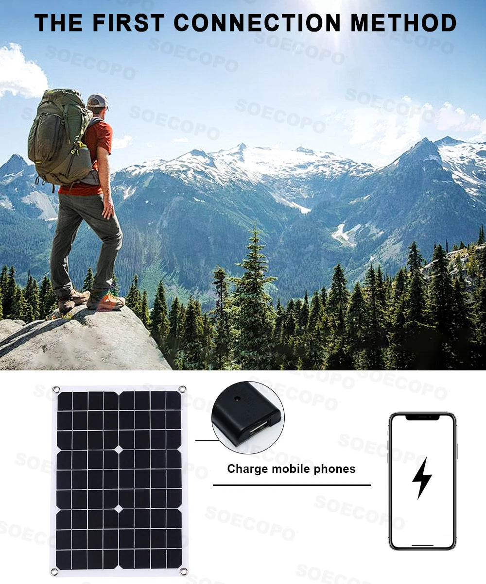 6000W solární systém 500W panel 100A regulátor krokodýlí svorky karabiny háčky 12V na 110V/220V měnič pro domácnost a karavan CE FCC