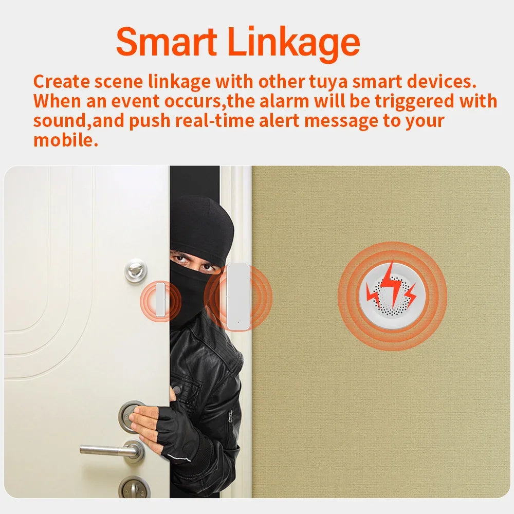 Tuya Zigbee Siren Alarm For Smart Home Security 100db Speaker Works With Alexa Yandex Alice Require Tuya Zigbee Hub. 