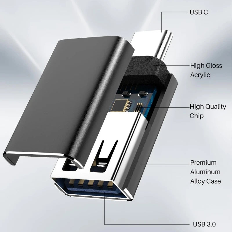 8er Pack USB 3.0 Typ C Weiblich zu USB Männlich Adapter OTG Micro USB zu USB-C Konverter Anschluss für Laptop Smartphone