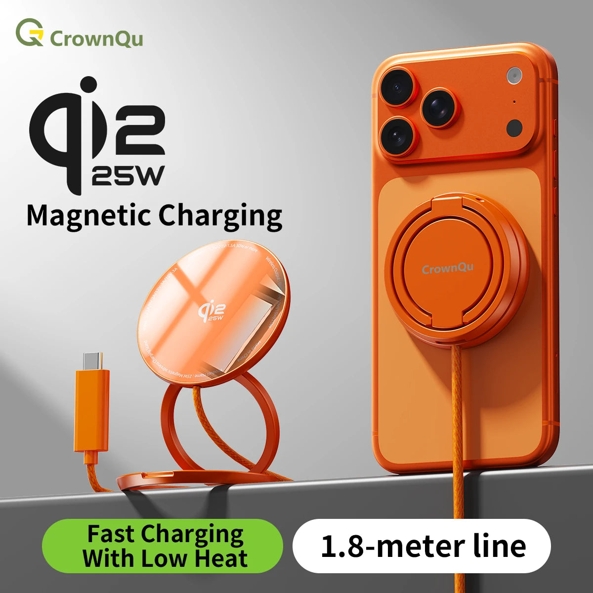 Wireless Charger Charging Station 25W Qi2.2 Fast Charge Compatible with iPhone 18/17/16 Pro Max Huawei Xiaomi and iPad airpods