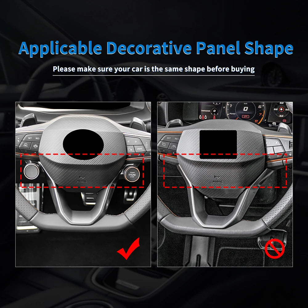 Dry Carbon Fiber Steering Wheel Bottom Trim for Seat and Cupra